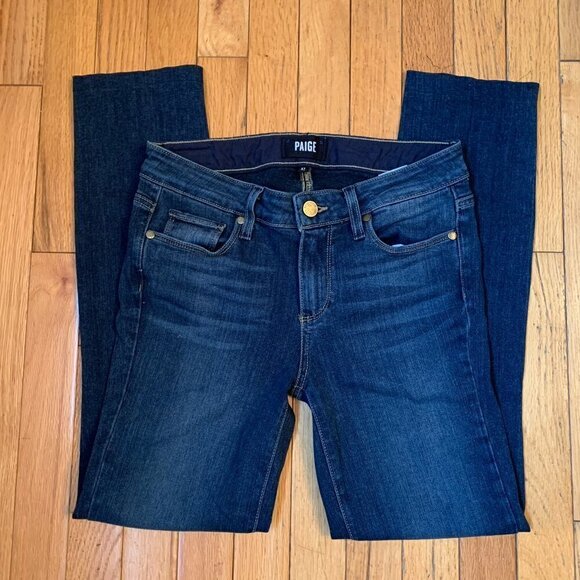 PAIGE Skyline Skinny Jeans size 27 in Brentyn Dark Wash Hemmed to  Ankle Length - Picture 3 of 8